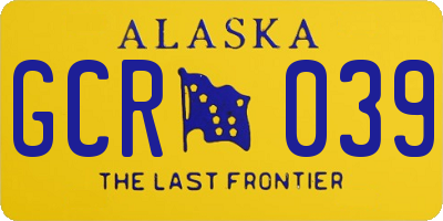 AK license plate GCR039