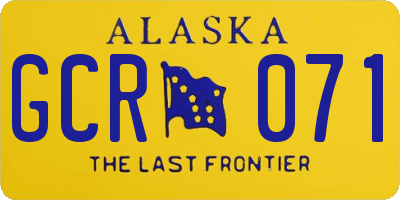 AK license plate GCR071