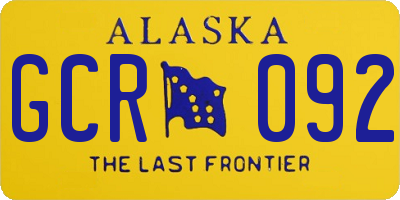 AK license plate GCR092