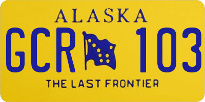 AK license plate GCR103