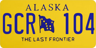 AK license plate GCR104