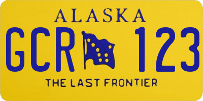 AK license plate GCR123