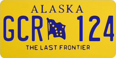 AK license plate GCR124
