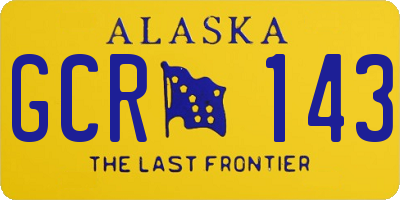 AK license plate GCR143