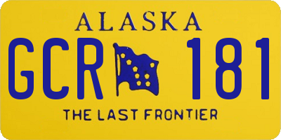 AK license plate GCR181