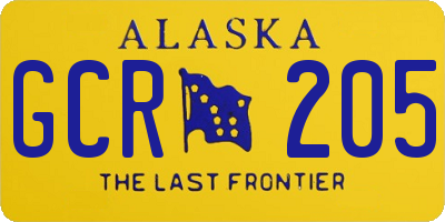 AK license plate GCR205