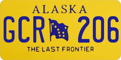 AK license plate GCR206