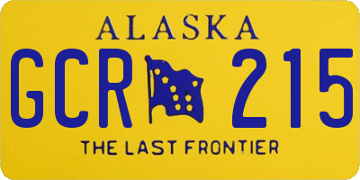 AK license plate GCR215