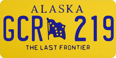AK license plate GCR219