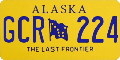AK license plate GCR224