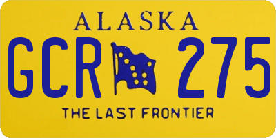 AK license plate GCR275