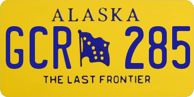 AK license plate GCR285