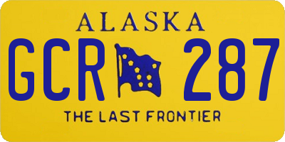 AK license plate GCR287