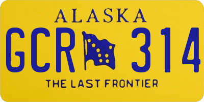 AK license plate GCR314