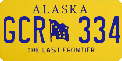 AK license plate GCR334