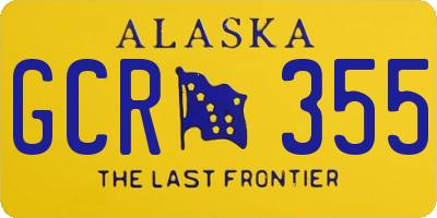 AK license plate GCR355