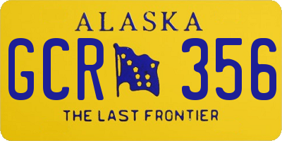 AK license plate GCR356