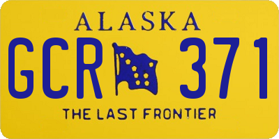 AK license plate GCR371