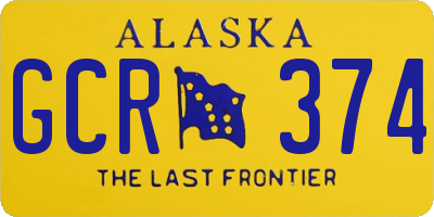 AK license plate GCR374