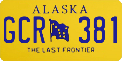 AK license plate GCR381