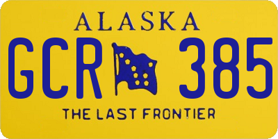 AK license plate GCR385