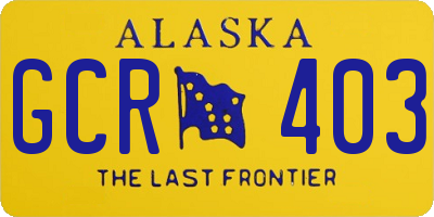 AK license plate GCR403