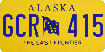 AK license plate GCR415