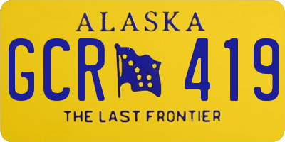 AK license plate GCR419