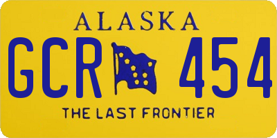 AK license plate GCR454