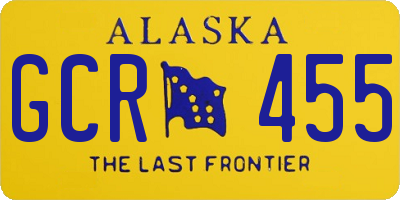AK license plate GCR455