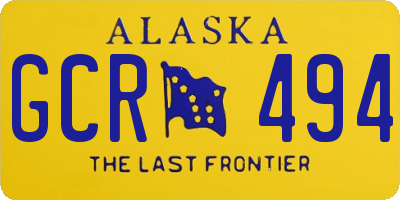 AK license plate GCR494