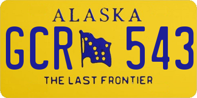 AK license plate GCR543