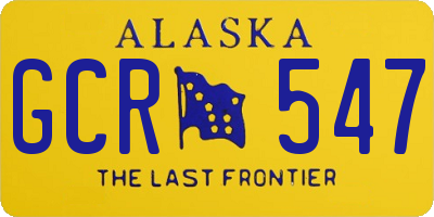 AK license plate GCR547