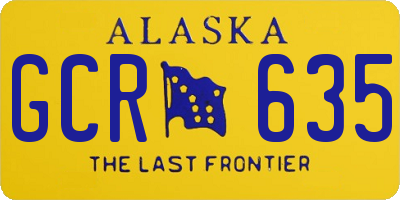 AK license plate GCR635