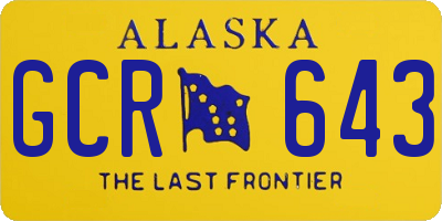 AK license plate GCR643