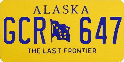 AK license plate GCR647