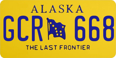AK license plate GCR668
