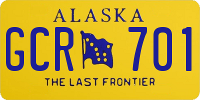 AK license plate GCR701