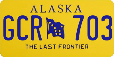 AK license plate GCR703