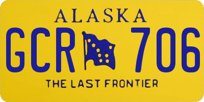 AK license plate GCR706