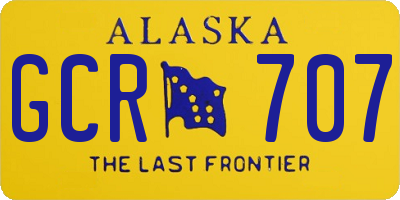 AK license plate GCR707