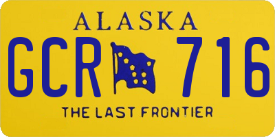 AK license plate GCR716
