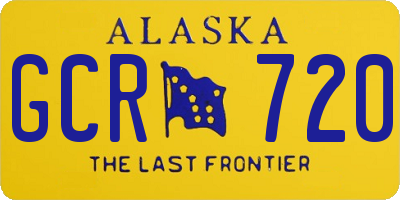 AK license plate GCR720