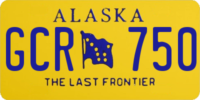 AK license plate GCR750