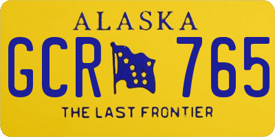 AK license plate GCR765