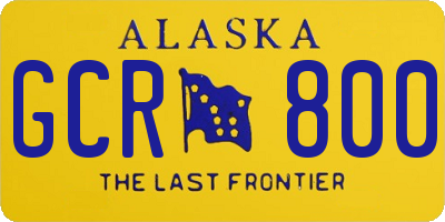 AK license plate GCR800