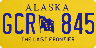 AK license plate GCR845