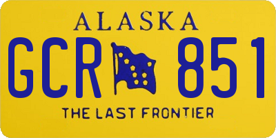 AK license plate GCR851