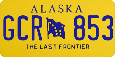 AK license plate GCR853