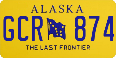 AK license plate GCR874